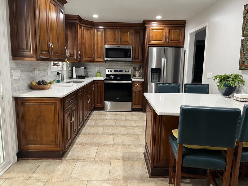 Kitchen with wood cabinetry
