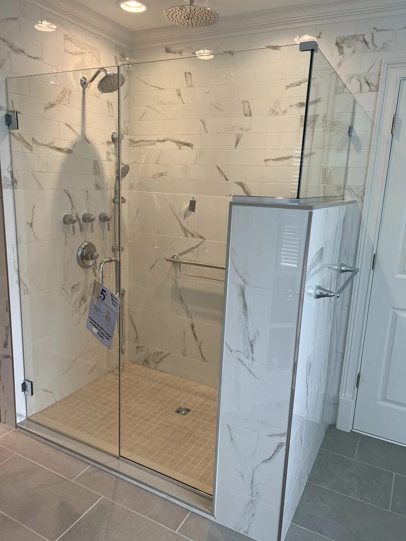 Marble glass shower