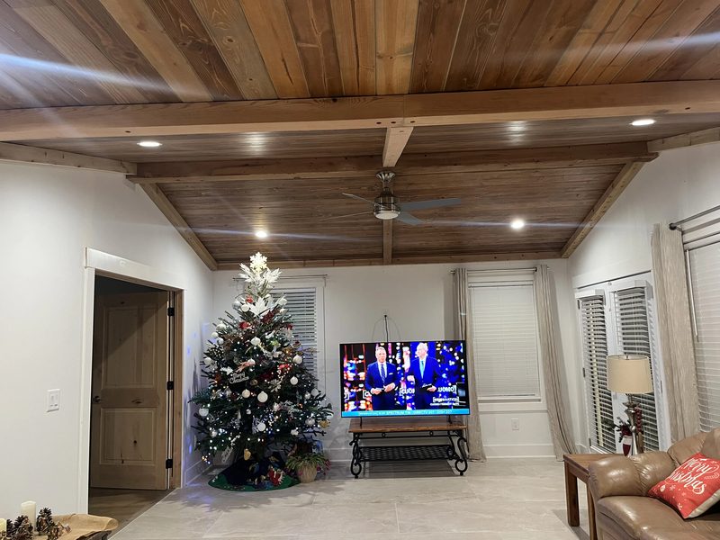 Vaulted wood ceiling